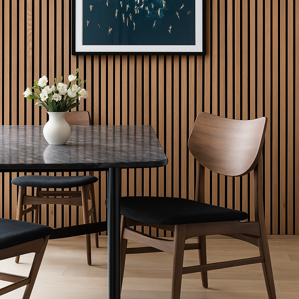 Panel Haus Oak Acoustic Slatted Wood Wall Panels- 240cm x 32cm (2 pack)