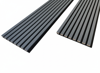 Panel Haus Colour Grey Acoustic Slat Wall Panel - 240cm x 32cm (2 pack)