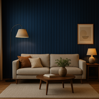 Panel Haus Colour Blue Acoustic Slat Wall Panel - 240cm x 32cm (2 Pack)