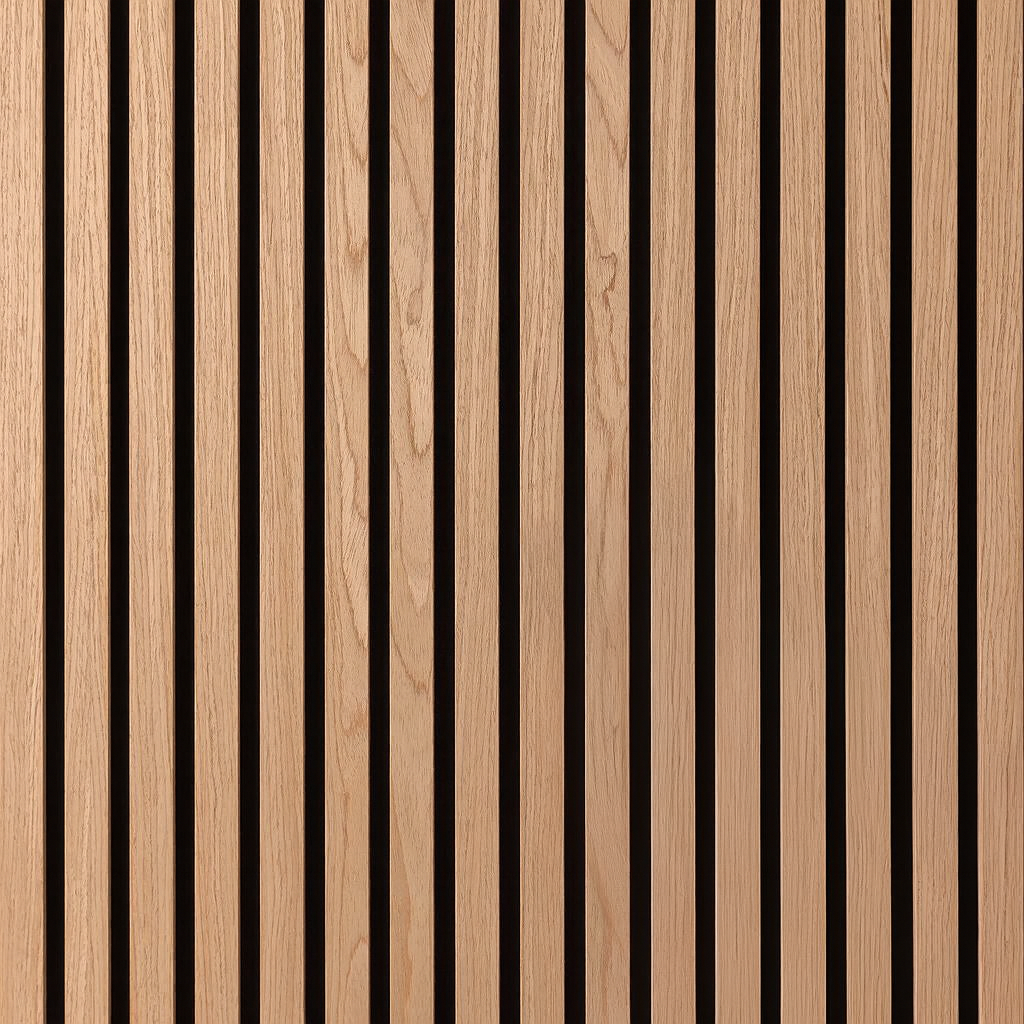 Panel Haus Oak Acoustic Slatted Wood Wall Panels- 240cm x 32cm (2 pack)